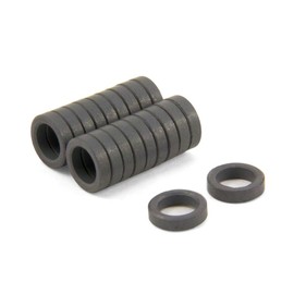 Y10 Ferrite Magnets for Arts, Crafts, Model Making, DIY and Hobbies - 11.7mm O.D. x 7.9mm I.D. x 3mm thick - 0.076kg Pull - Pack of 20