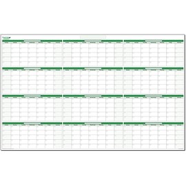 Green Dry-Erase Undated 12 Month Horizontal No Months 36"t X 56"w. with Marker & Eraser. Non-Ghosting. Lasts a Lifetime NNB
