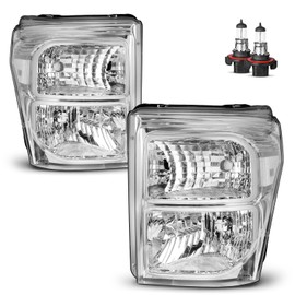 Vizotae Headlights Assembly for 2011-2016 Ford F250 F350 F450 F550 Super Duty Headlamp Replacement, High/Low Beam W/Bulbs, Driver&Passenger Side