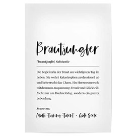 artboxONE Poster 30 x 20 cm Typography Bridesmaid Definition Lexicon - Picture Bridesmaid