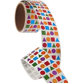 JILLSON & ROBERTS Bulk Roll Prismatic Stickers, Micro Geo Shapes - 100 Repeats