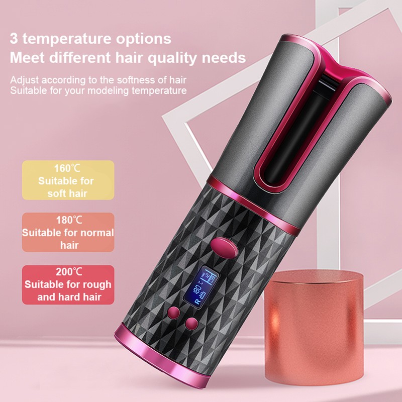 Cordless Auto Rotating Hair Curler USB Charging Hair Waver Curling