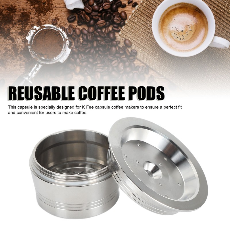 Stainless Steel Coffee Capsule Eco Friendly with Spoon Brush Reusable