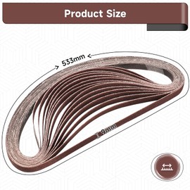 STEBRUAM Pack of 30 Sanding Belts 9 x 533 Grit 80