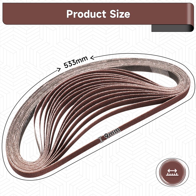 STEBRUAM Pack of 30 Sanding Belts 9 x 533 Grit