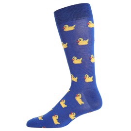 MeMoi Men's Rubber Duck Rayon from Rayon Blend Novelty Crew Sock Royal Blue 10-13
