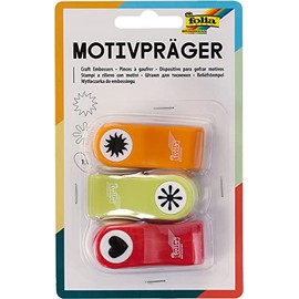 Folia Set 1 7119 Craft Embossers All-Year Set of 3 Embossers 15 mm Assorted Colours