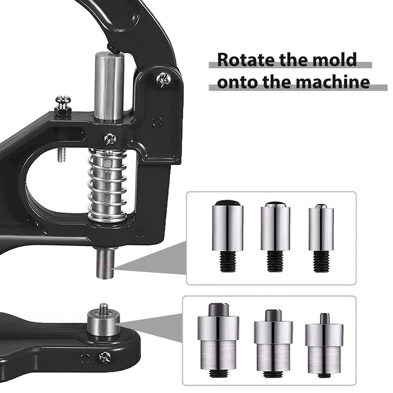 Grommet Machine Eyelet Hand Press Punch Tool 3 Dies 3000