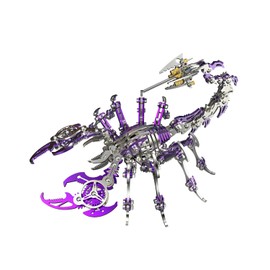 FILASLFT 3D Metal Model Kits, Mechanical Scorpion King Purple 3D Metal Puzzle,Steel Warcraft Collection DIY Animal Brain Teasers Simple 3D Puzzles