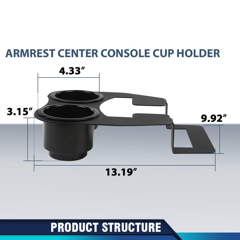PIT66 Armrest Center Console Cup Holder Compatible with Chevy OBS