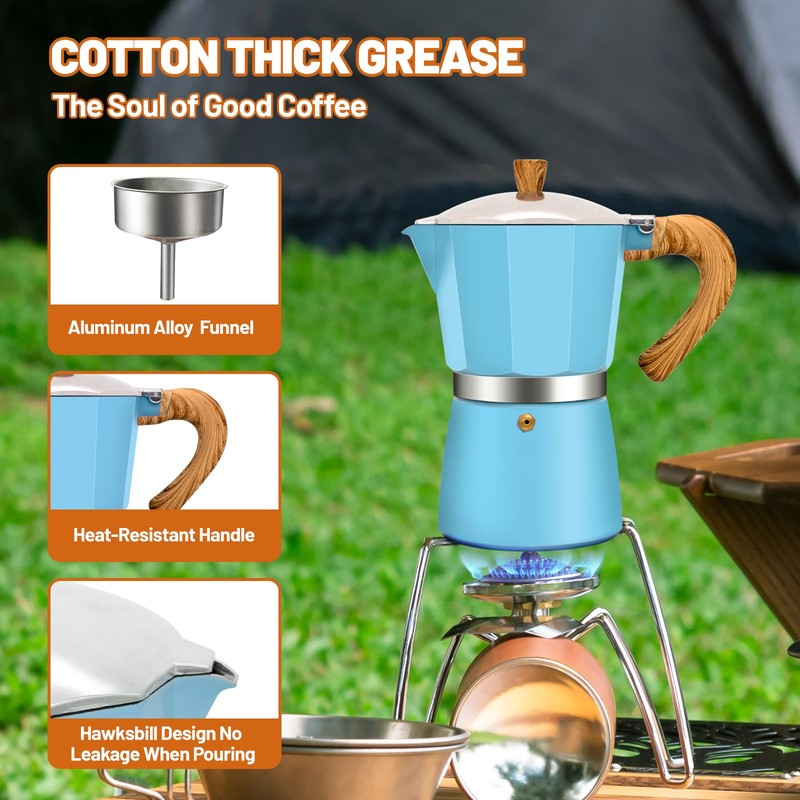 DITOSH 12 Cup Aluminum Espresso Stovetop Moka Pot Express Coffee