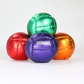 Zeekio Galaxy Juggling Ball - Metallic Series - Premium 12 Panel Leather Ball, 130g, 67mm - (1) Single Ball (Metallic Green)