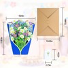 zzmorni 3D Pop-Up Flower Bouquet Greeting Cards with Note Card