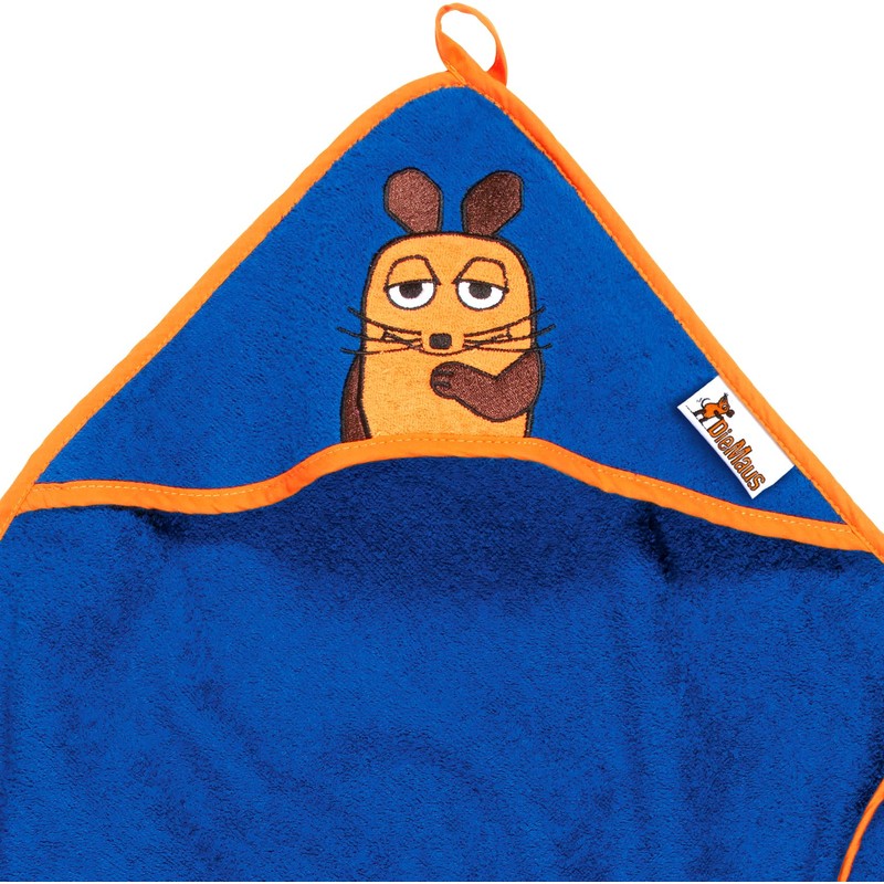 Playshoes Boy's Frottee-kapuzentuch die Maus Bathrobe, Blue (Navy), One Size
