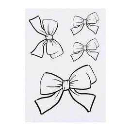 4 x 'Decorative Bow ' Temporary Tattoos - Water Resistant, Skin-Safe, Non-Toxic Transfers, Mixed Sizes (TO00075076)