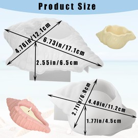 2 PCS Conch Silicone Molds 3D Unique Conch Shaped Silicone Tray Molds Candle Making Molds for DIY Home Decor Holder Container Scented Candle