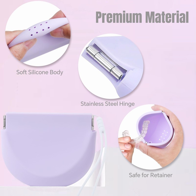 YNSHOUNA Retainer Case, Silicone Squeeze Top Retainer Holder with Lanyard,