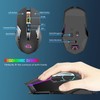 Ratón inalámbrico para juegos recargable con retroiluminación Rainbow RGB, sensor