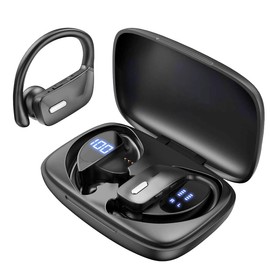 Auriculares inalámbricos Bluetooth 48H Play Back Auriculares en el oído Impermeable con Micrófono visualización LED para Deportes Running Entrenamiento