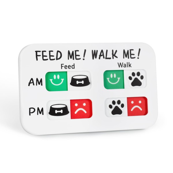YAUYIK Pet Feeding Reminder, Magnetic Reminder Sticker, AM/PM Daily Indication