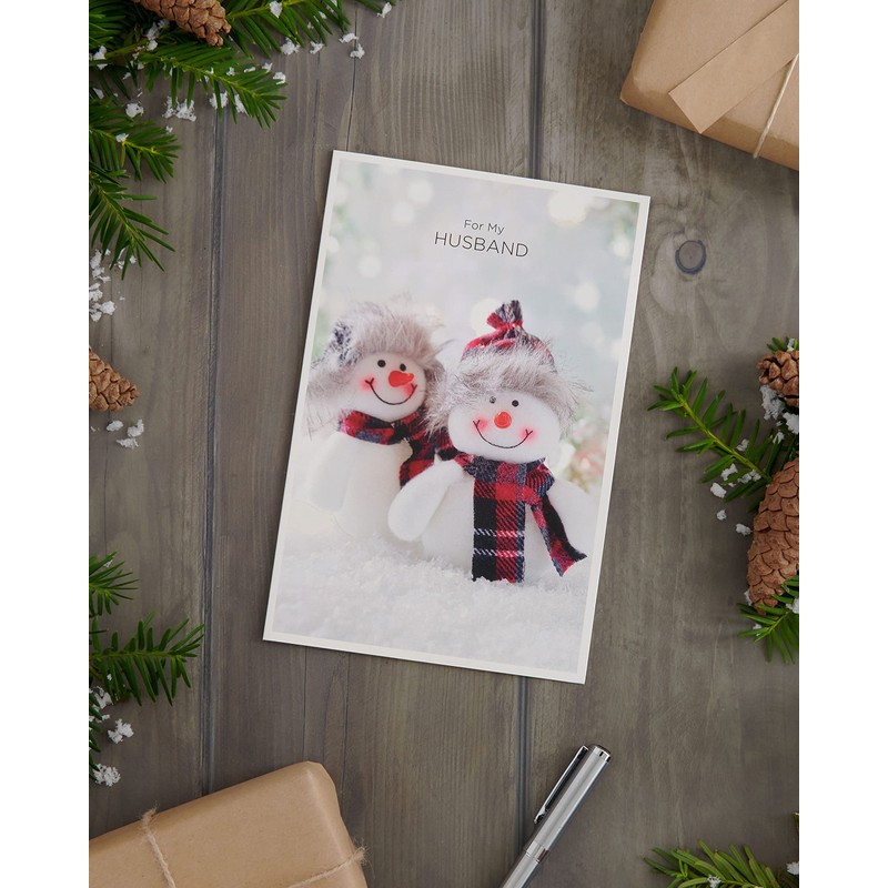 UK Greetings Christmas Card for Husband - Snowman Design