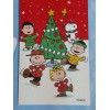 Vtg NEW Charlie Brown Snoopy Peanuts Glitter Christmas Card Envelop