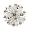 Craftisum 10 pcs Silver Hollow Metal Flower Rhinestone Petals Sewing