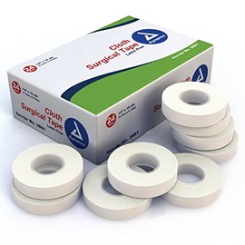 Dynarex Cloth Surgical Tape, Durable, Soft-Smooth Silky Fabric, Latex-Free, Tearable, Secure Adhesion, White, 0.5" x 10 yds, 1 Box of 24 Rolls of Tape