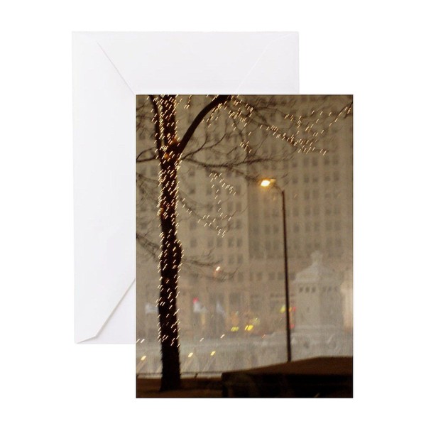 CafePress Christmas In Chicago Greeting Cards Folded Greeting Card Glossy