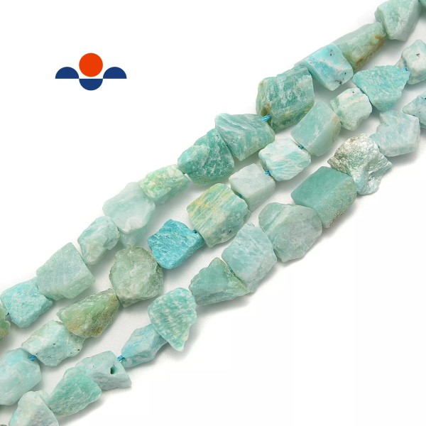 Unbranded Green Amazonite Rough Nugget Chunks Side Drill Beads Approx