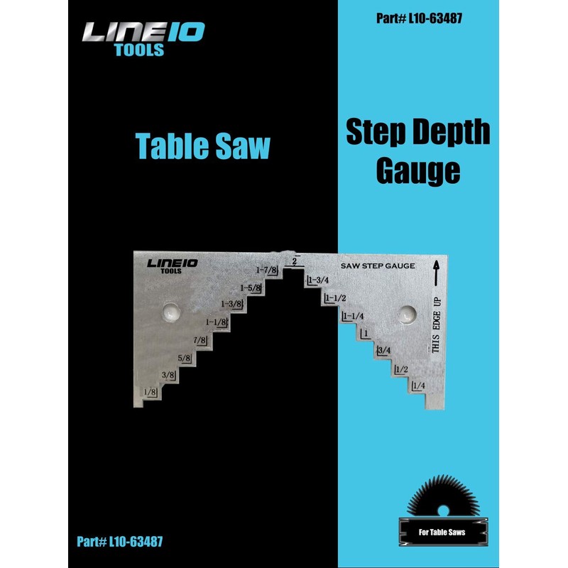 LINE10 Tools Table Saw Step Gauge, Setup Cutting Blade Height
