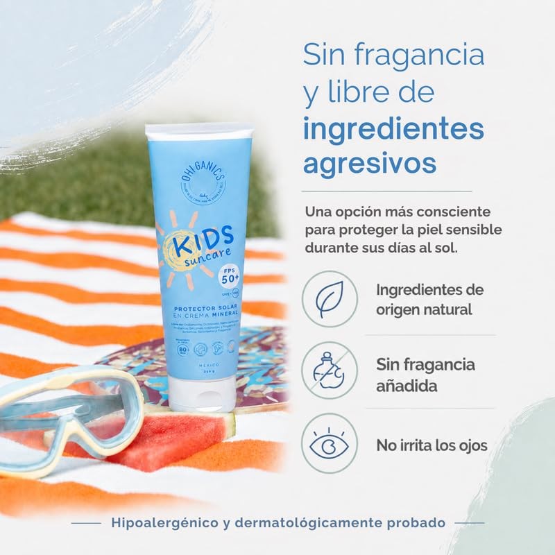OH! GANICS - Bloqueador Mineral en Crema Kids 250 gr