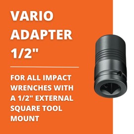 Fein Vario 64203028010 Adaptor 1/2 Inch Suitable for Fein Vario Accessories for All Impact Wrenches with a 3/4 Inch External Square Socket