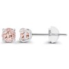 Genuine 14K Solid White Gold 3mm Round Natural Peach Morganite