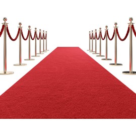 HOMBYS 450 GSM Extra Thick 3x15 ft Red Carpet Runner for Partys & Events, Heavy-Duty Felt Aisle Runway Rug for Steps, Prom Proposal & Wedding Ceremony Decorations, Hollywood Oscars for VIP Awards