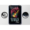 Femer Blechschild Hinweis 20x30 cm Aloha Tiki Bar Gitarre Deko