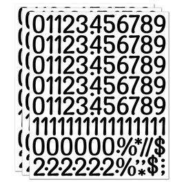 Large Number Stickers Set of 3 Waterproof Number Stickers Large (Black, 1 inch)