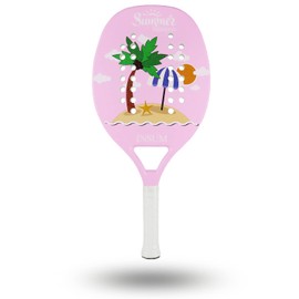 INSUM Beach Tennis Racket Paddle EVA Soft Carbon Fiber Sand Grip Tech for Ultra Spin (Pink)