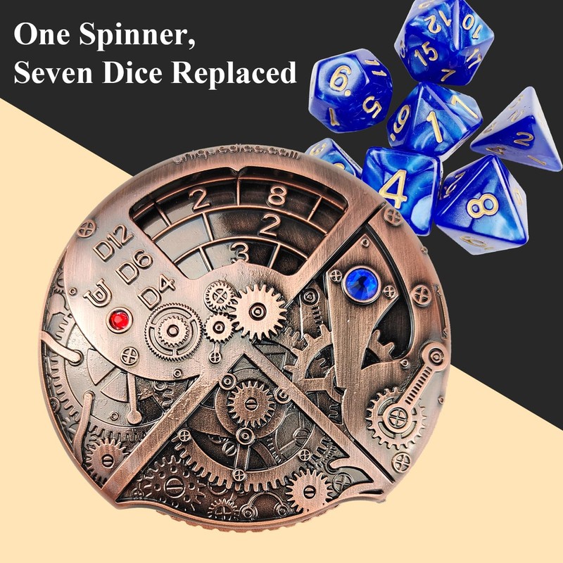 Unique Dice Roulette Dice 7-in-1 Turntable Dice DND Spinner Metal