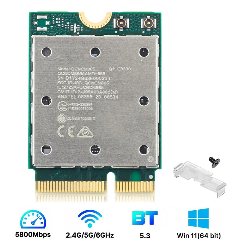 WiFi 7 QCNCM865 M.2 Key E WiFi Card BT5.3 Tri-Band