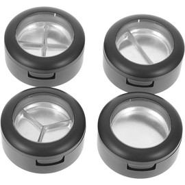 Estuche para Sombras de Ojos Vacío 4 Piezas Caja de Maquillaje Compacta 3 Compartimentos Redondos y Ventana Transparente Bandeja Organizadora para Subenvases de Lápiz Labial