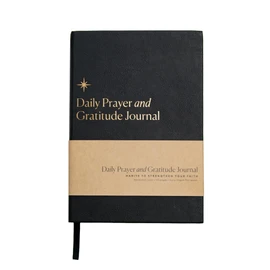 Christian Daily Prayer And Gratitude Journal (Black And Gold) | Daily Planner, Biblical Affirmations & Prayer Requests, Dateless Hardback Design With Gold Embossed Detail, 196 Pages & Ribbon Divider