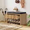 Shoe Storage Bench with Cushion, Shoe Rack Organizer Cabinet Bench