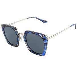 DUCO Vintage Square Cat Eye Sunglasses for Women Metal Frame Polarized Sun Glasses UV Protection W001