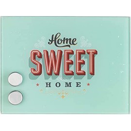 WENKO Schlüsselkasten Home - magnetisch, mit 7 Haken, Gehärtetes Glas, 20 x 15 x 5 cm