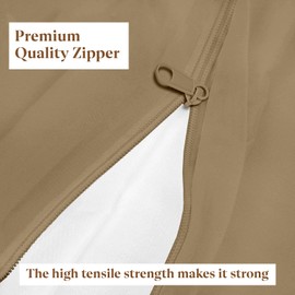Zipper Fitted Sheet - Twin Size, 8 Inch Deep Pocket, Hotel Quality Brushed Microfiber Bottom Sheet, Soft Wrinkle-Free, Shrinkage and Fade Resistant, 1 Fitted Sheet Only (Taupe)