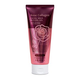 ORJENA Rose Collagen Facial Mild Peeling Gel 180ml – Gel Exfoliante Facial Suave con Extracto de Rosa y Colágeno para Piel Hidratada y Renovada