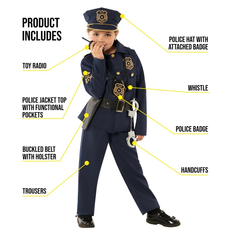 Morph Kids Police Officer Uniform - Childrens Police Costume for