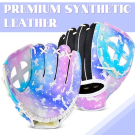 OlyMpic Kids Baseball Glove - Lightweight Synthetic Leather with Premium PU, Break-in Easy, Reinforced Lacing and Double Stitching, Breathable Mesh & Plush Lining - Youth Baseball Mitt for Boys Girls