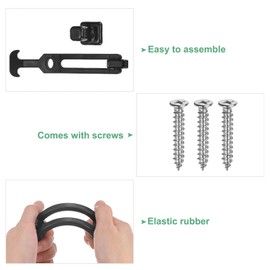 M METERXITY /1-Pack T-Handle Rubber Flexible Draw Latches,7.9" Flexible Draw Latches Flexible T-Handle Hasp Rubber with Screws for Toolbox/Golf Cart/Vehicle Engine/Cooler/Hood [Black]